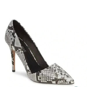 Alias Mae Black & White Snake Skin Pumps